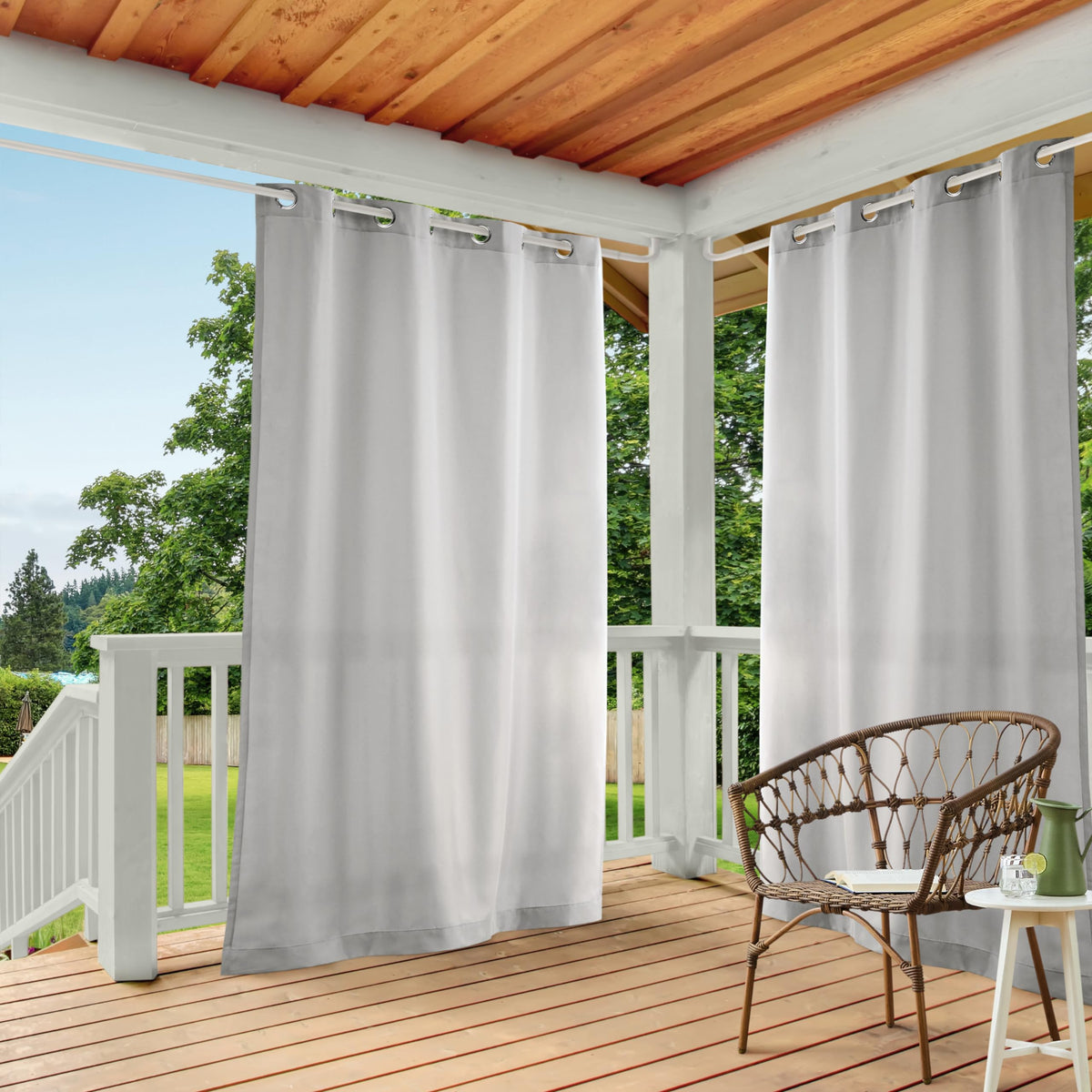 TOWN & COUNTRY BASICS Cabana Solid Heavyweight Curtain Panel in Taupe, front view