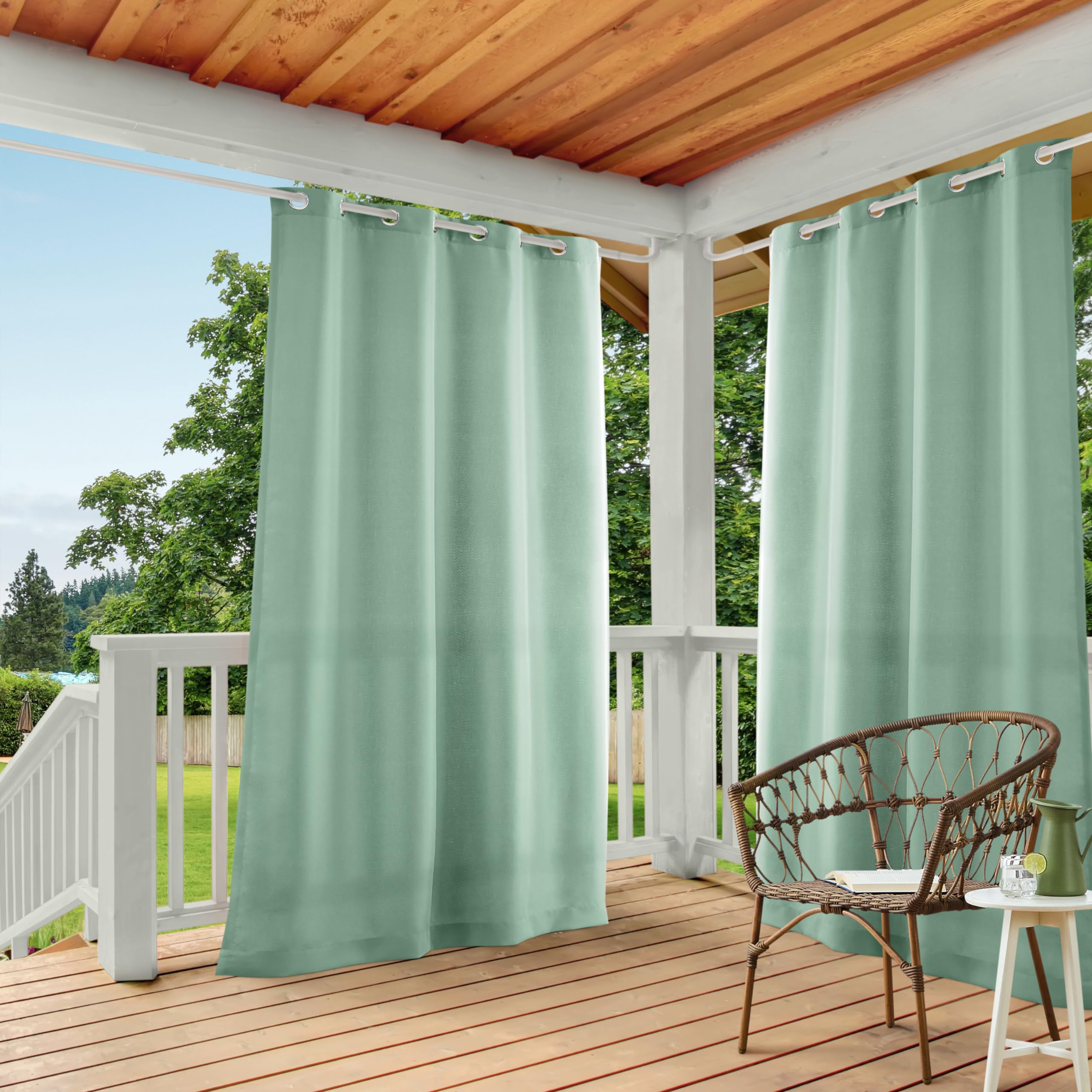 TOWN & COUNTRY BASICS Cabana Solid Heavyweight Curtain Panel, Seafoam front view