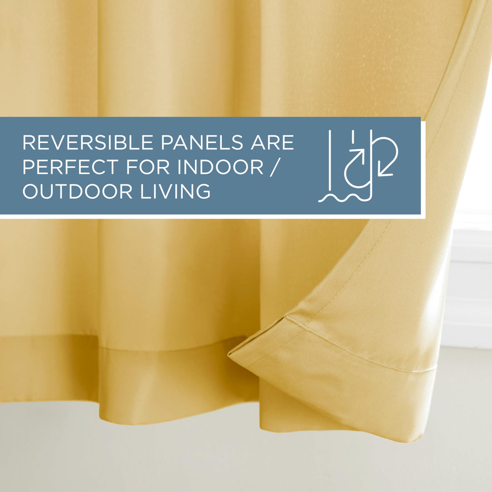 TOWN & COUNTRY BASICS Cabana Solid Heavyweight Outdoor Curtains in a sunroom