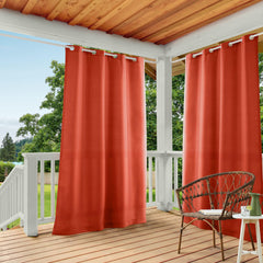 TOWN & COUNTRY BASICS Cabana Solid Heavyweight Outdoor Curtains in Mecca Orange front view