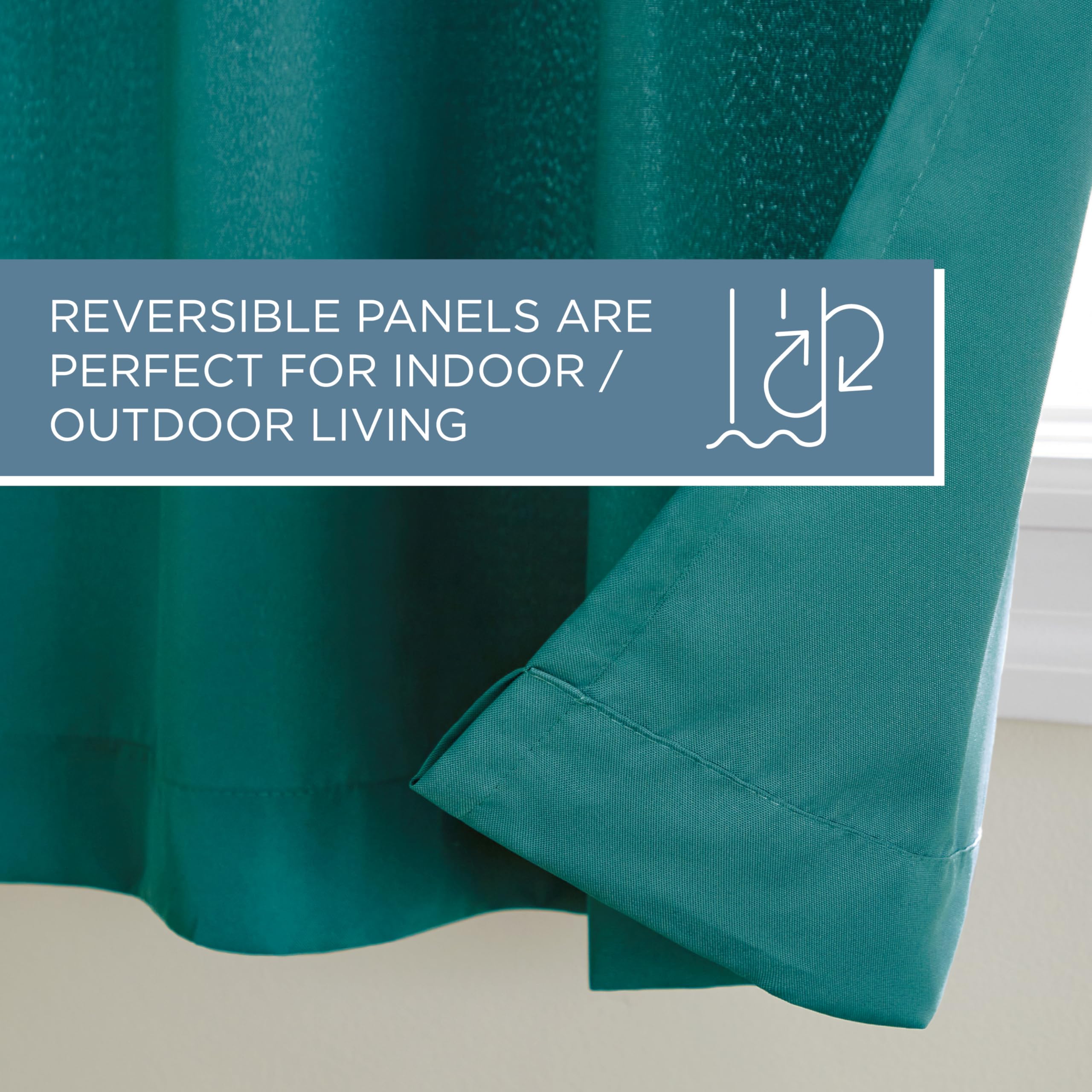 TOWN & COUNTRY BASICS Cabana Solid Heavyweight Outdoor Curtains, light filtering effect
