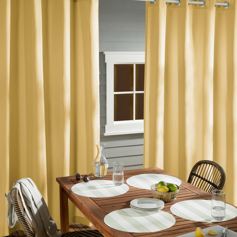 TOWN & COUNTRY BASICS Cabana Solid Heavyweight Outdoor Curtains side view