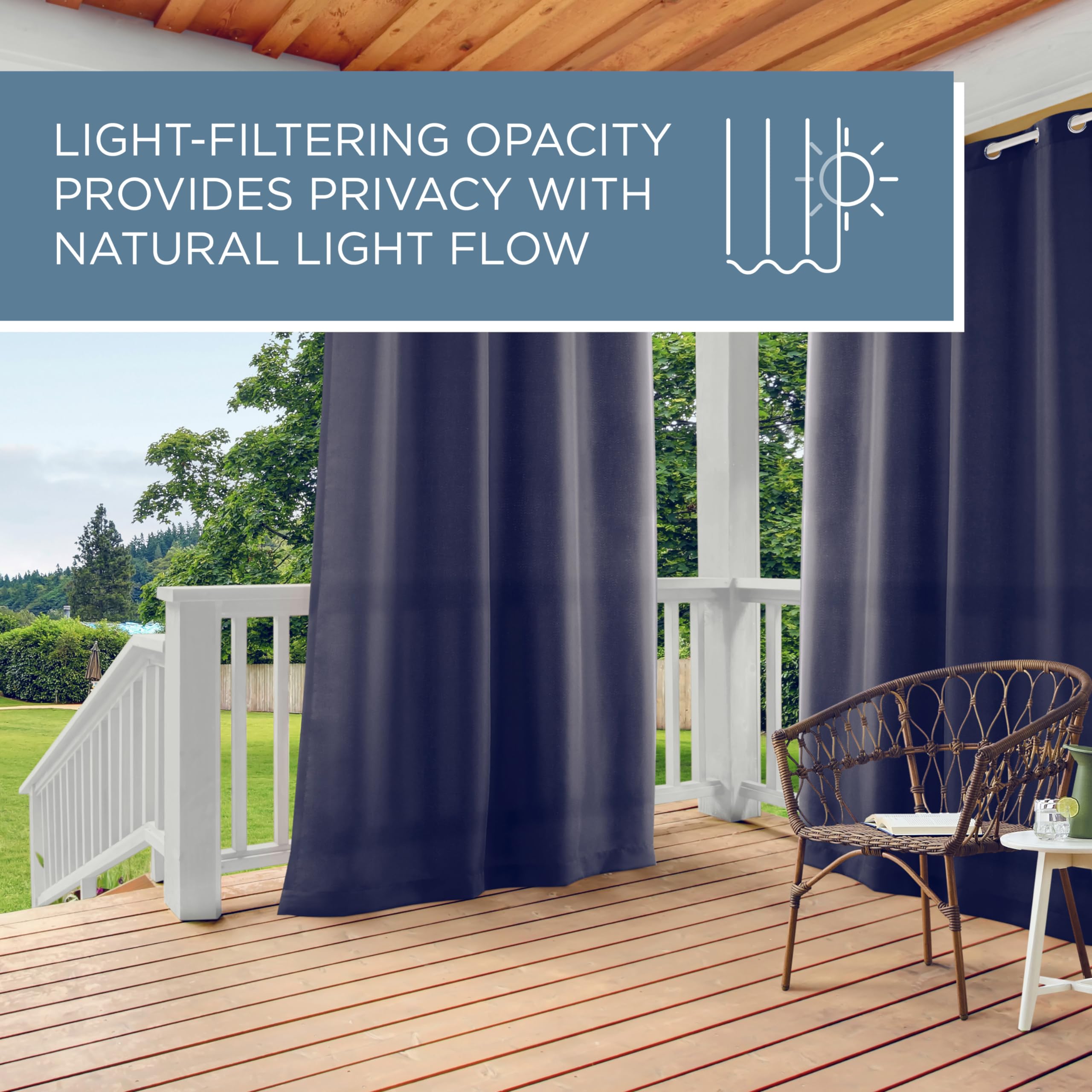 TOWN & COUNTRY BASICS Heavyweight Curtain in dark navy color