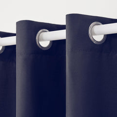 TOWN & COUNTRY BASICS Heavyweight Curtains hanging on patio