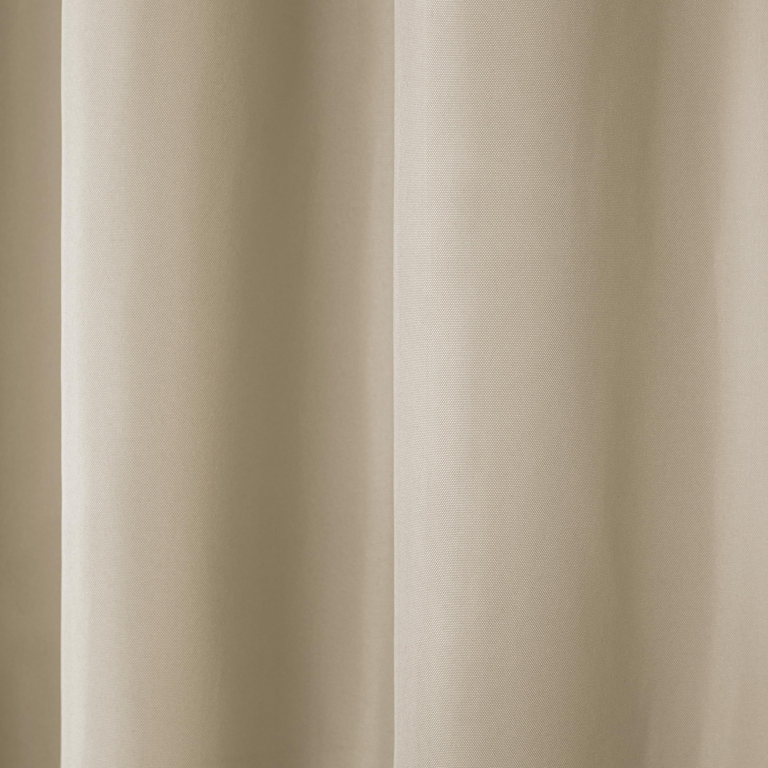 TOWN & COUNTRY BASICS Heavyweight Indoor Outdoor Curtains Taupe folded