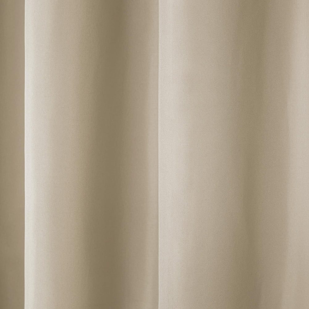 TOWN & COUNTRY BASICS Heavyweight Indoor Outdoor Curtains Taupe folded