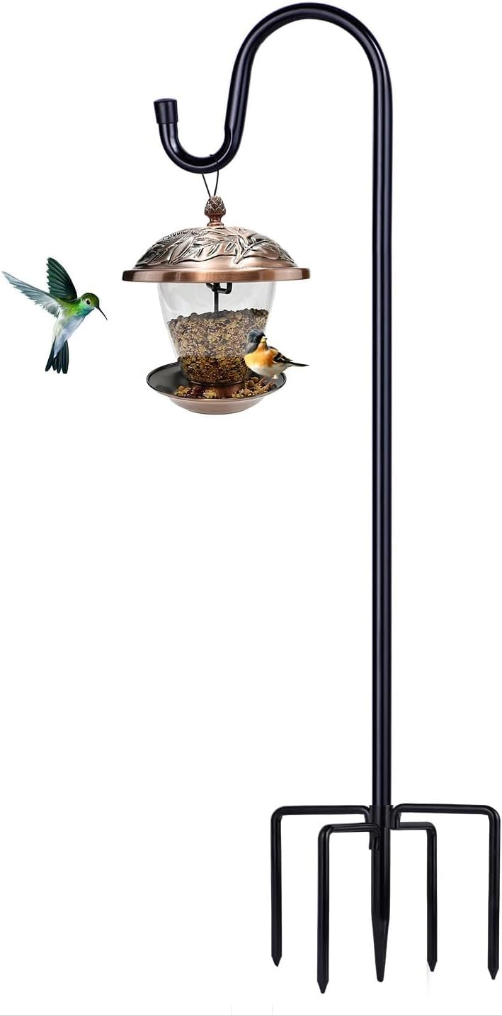 ToyHotels 78 Inch Shepherd Hook with bird feeders hanging