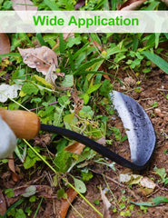 TOYPOPOR 11 inch Weeding Sickle Hoe in garden setting