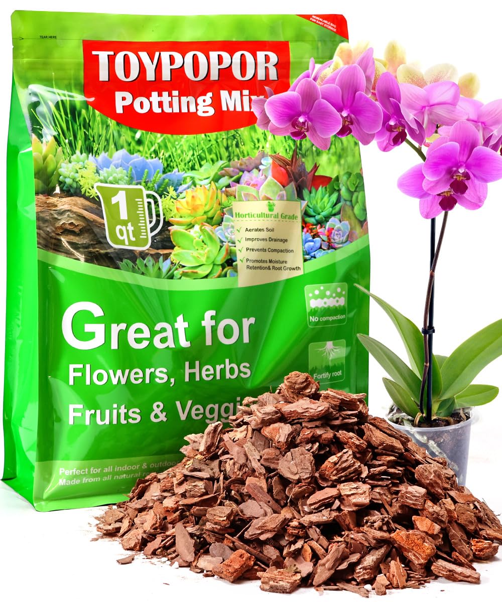 TOYPOPOR Orchid Potting Mix 1 Quart package front view