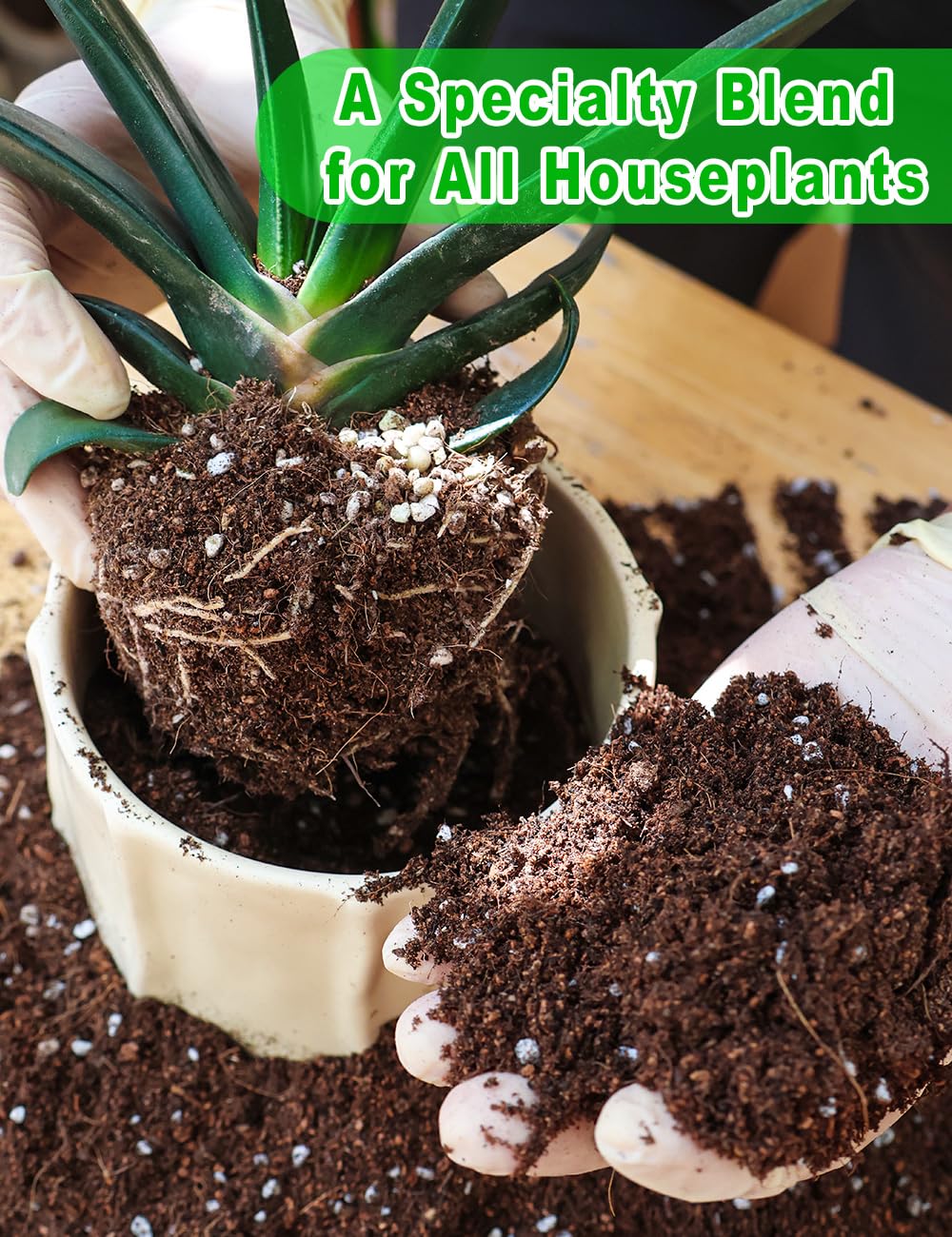 TOYPOPOR Potting Soil being poured into a pot