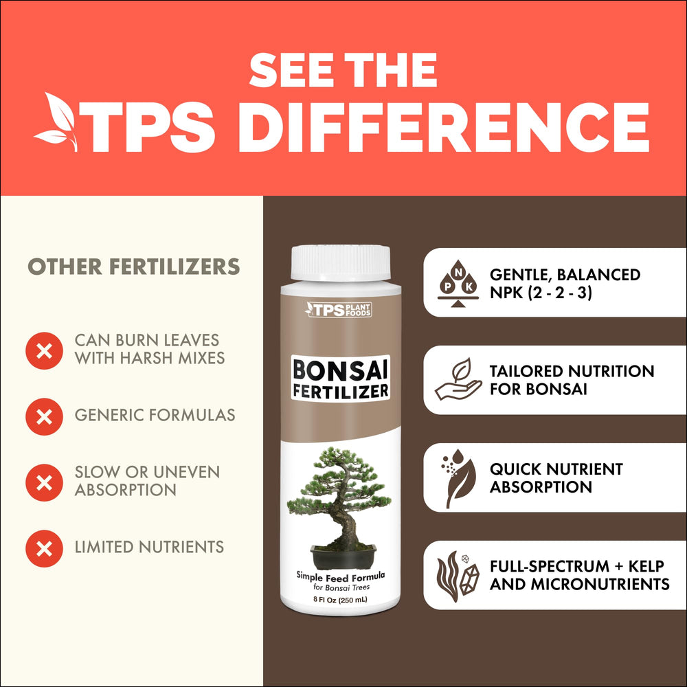 TPS NUTRIENTS Bonsai Fertilizer liquid in a measuring cup