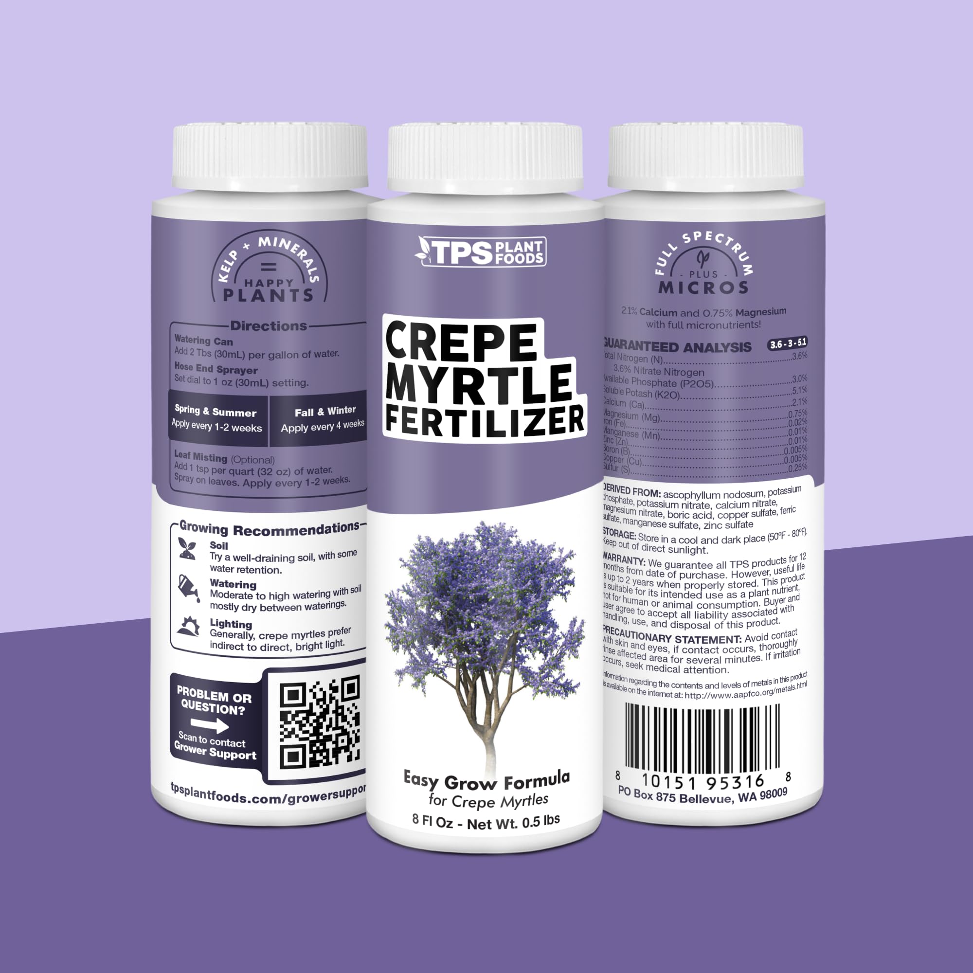 TPS NUTRIENTS Crepe Myrtle Fertilizer on a patio table