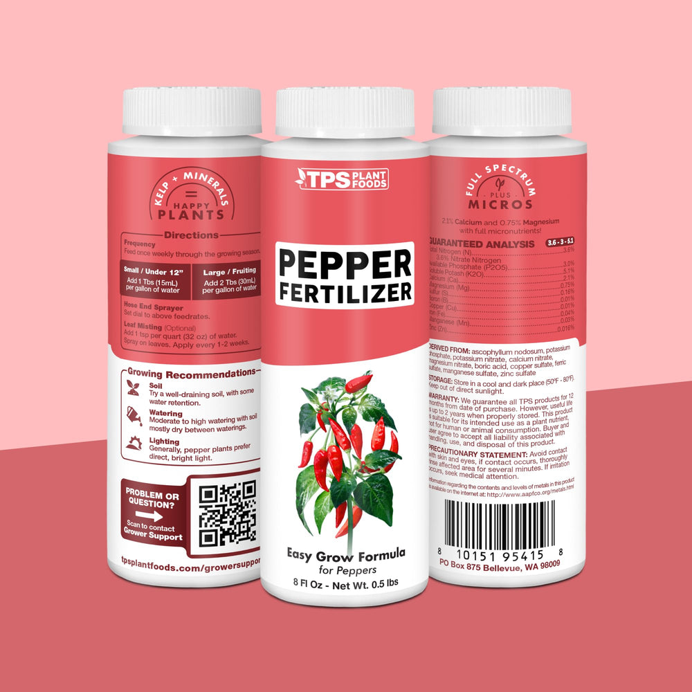 TPS NUTRIENTS Pepper Fertilizer with pepper plants