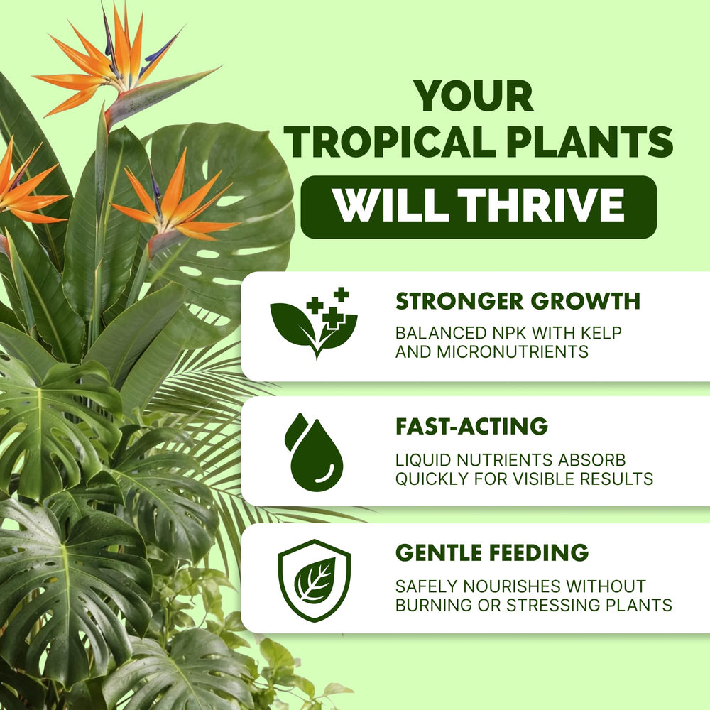 TPS NUTRIENTS Tropical Plant Fertilizer 8 oz bottle side view