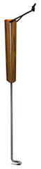 Traeger BBQ Pig Tail Meat Hook front view with teak wood handle