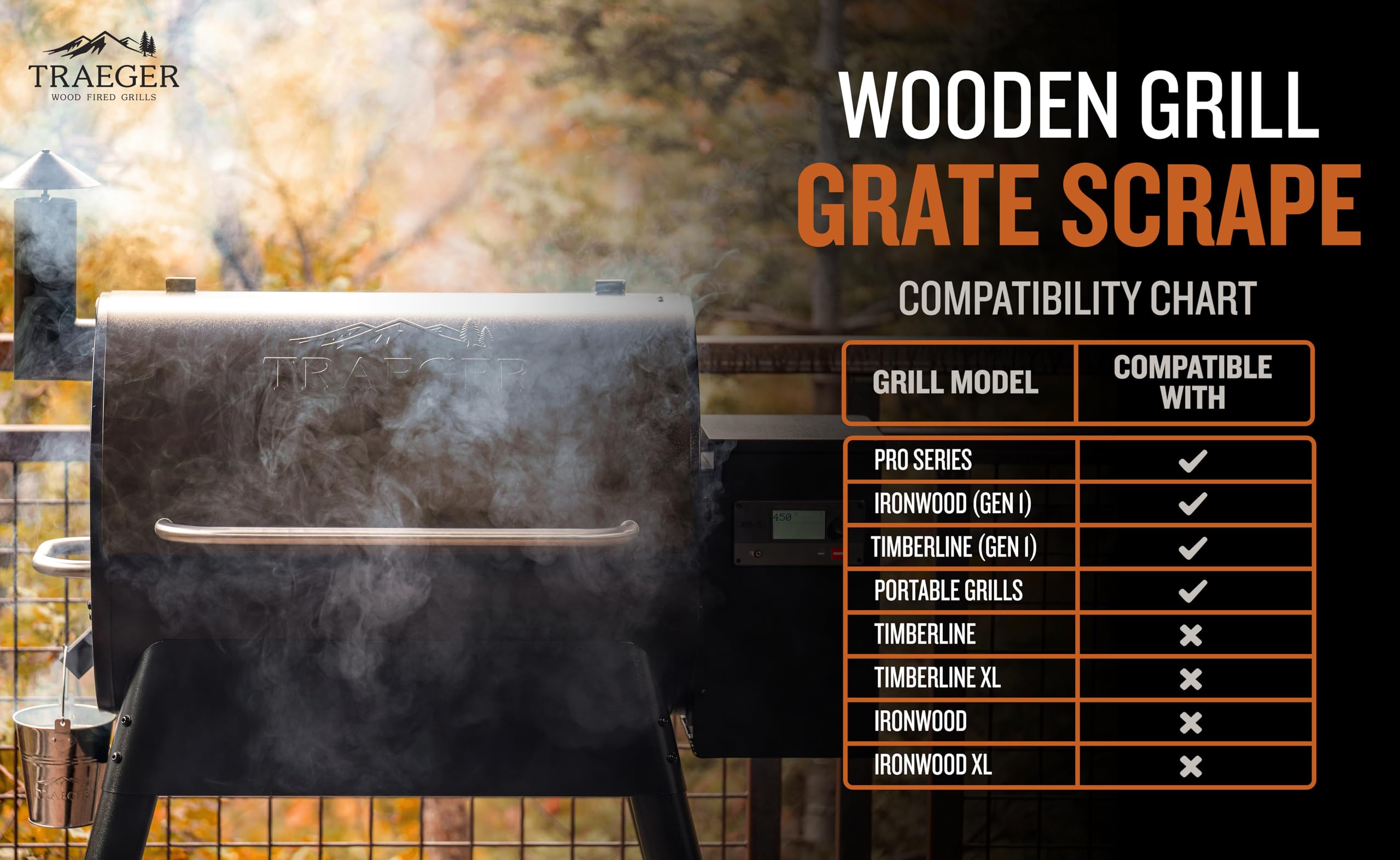 Traeger Wooden Grill Scraper packaging with product details