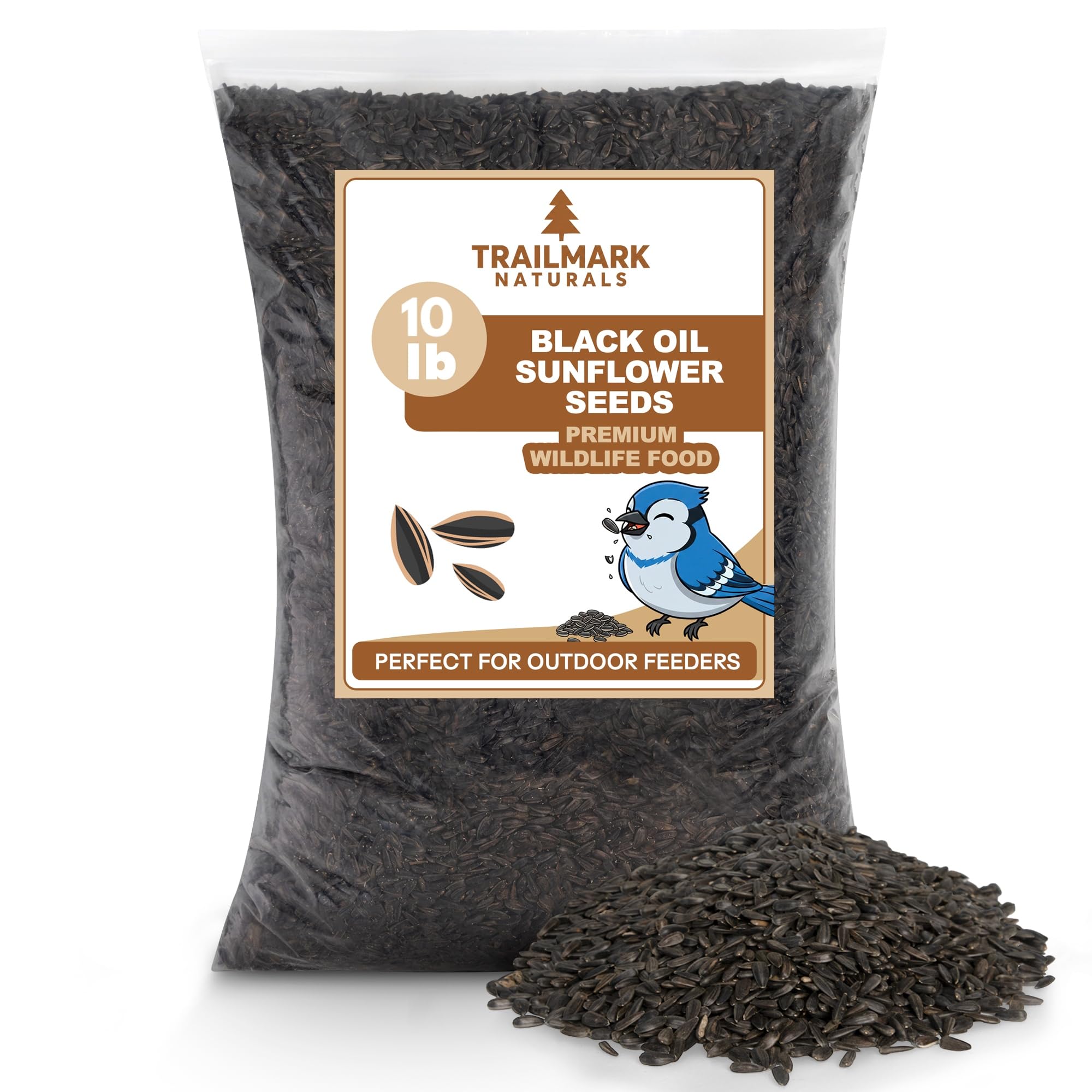 TRAILMARK NATURALS 10 lb Black Oil Sunflower Seeds front view