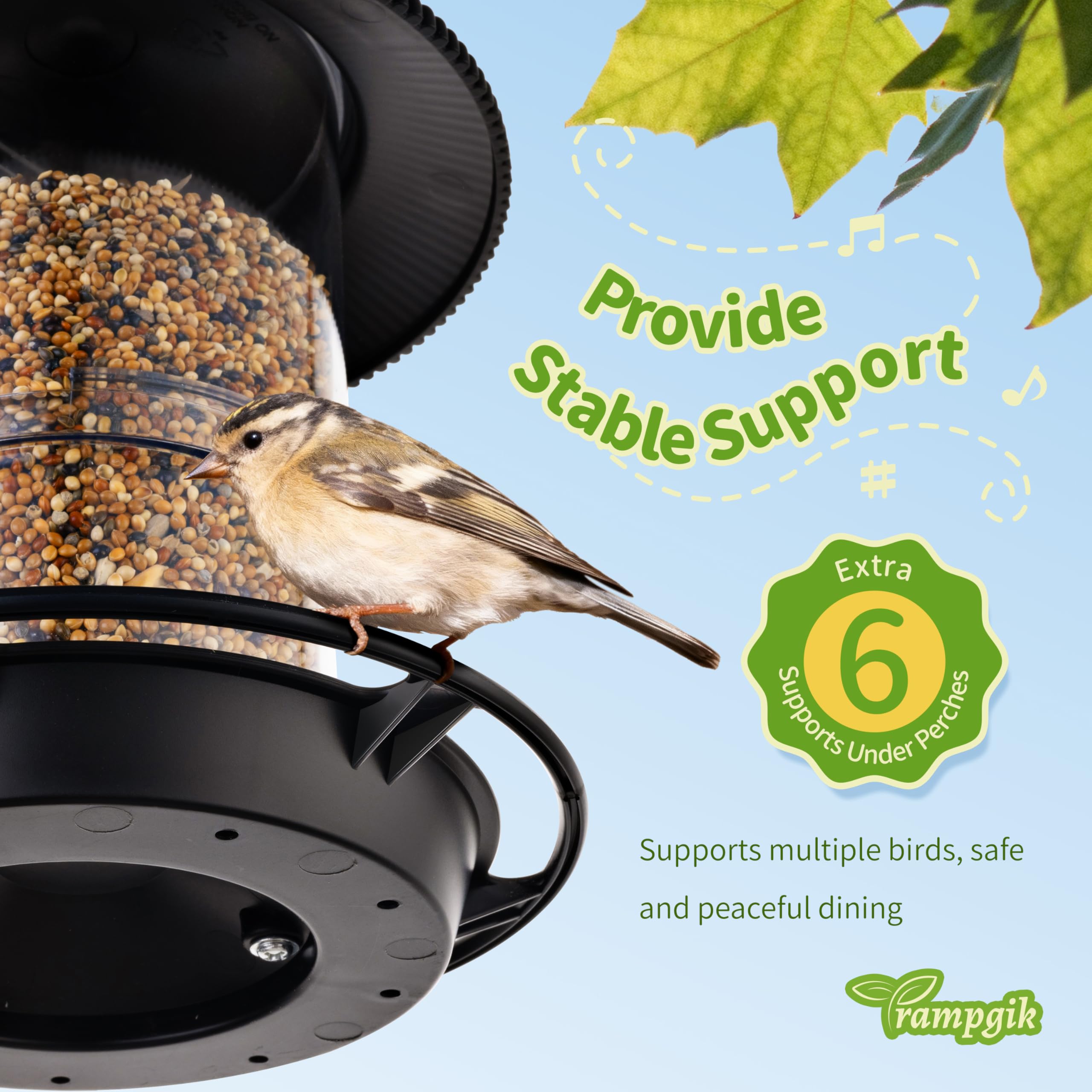TrampgiK bird feeder demonstrating snap-lock installation