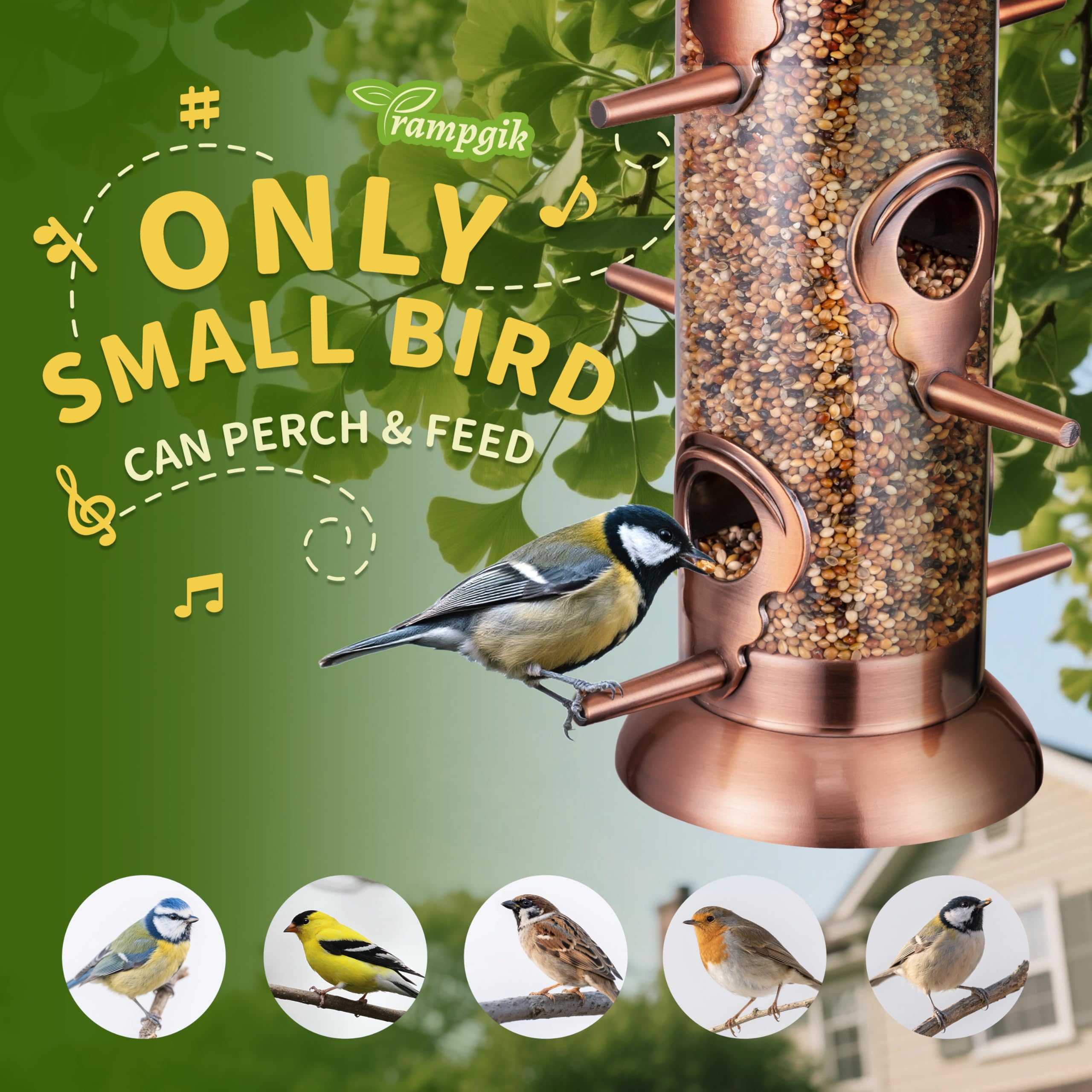 TrampgiK Bird Feeder filled with birdseed