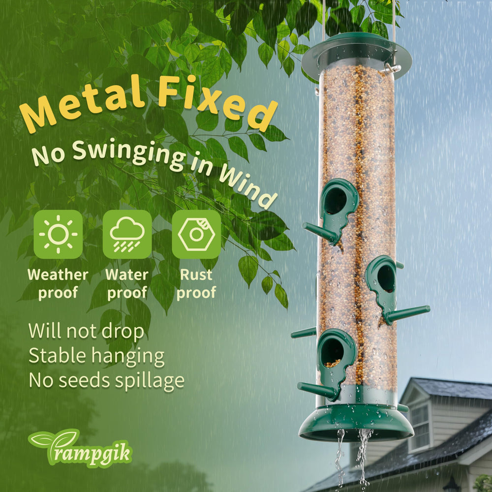 TrampgiK Bird Feeder in use, attracting small birds