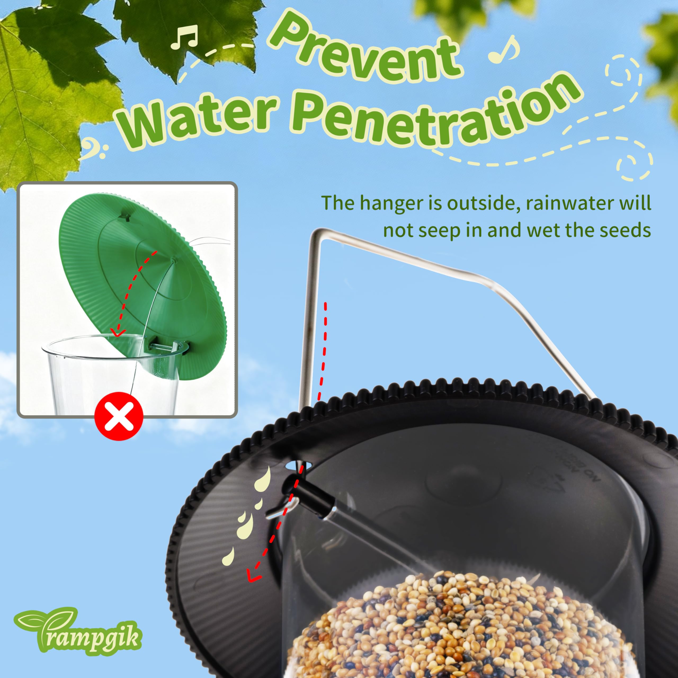 TrampgiK bird feeder packaging with product details