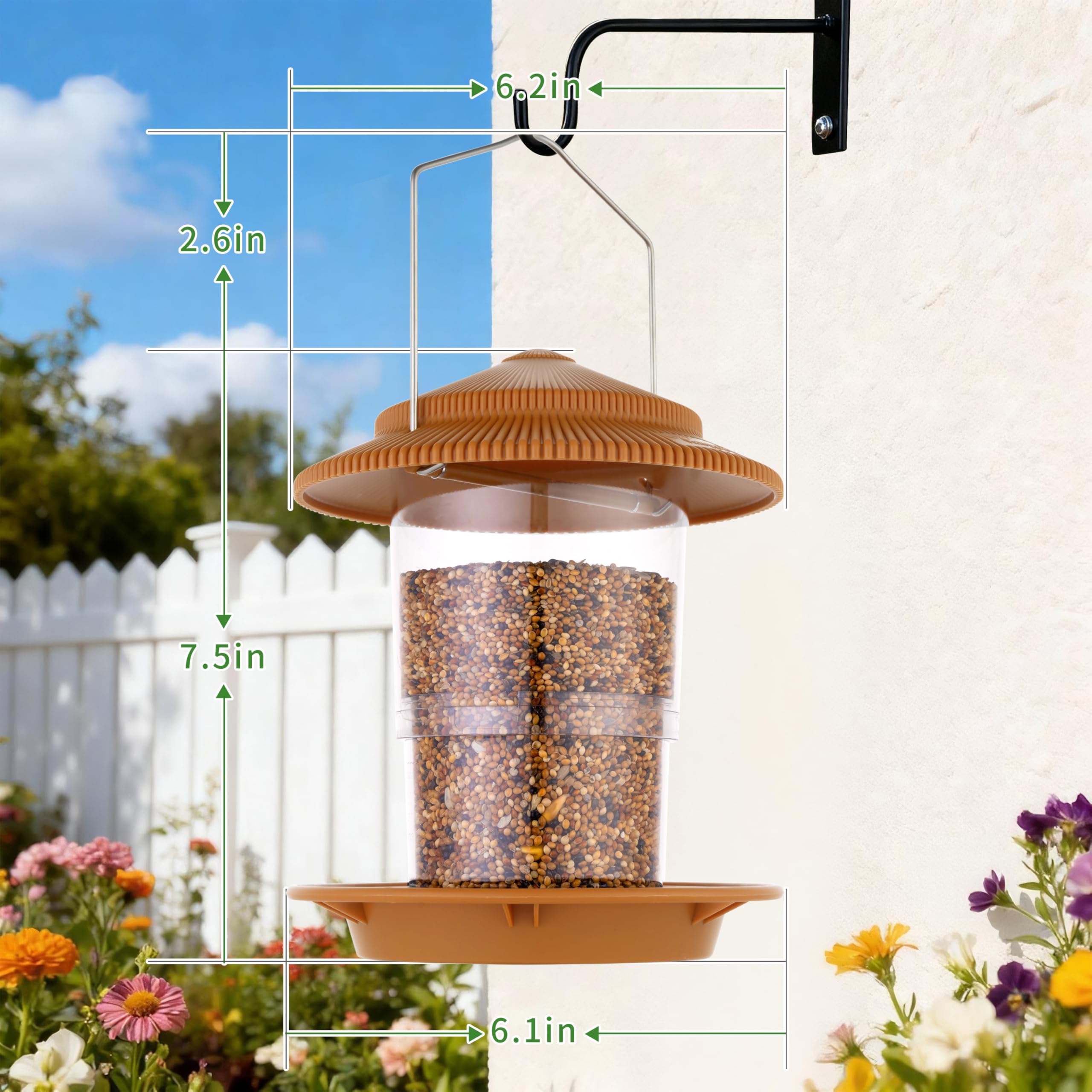 TrampgiK bird feeder showing the metal hanger design
