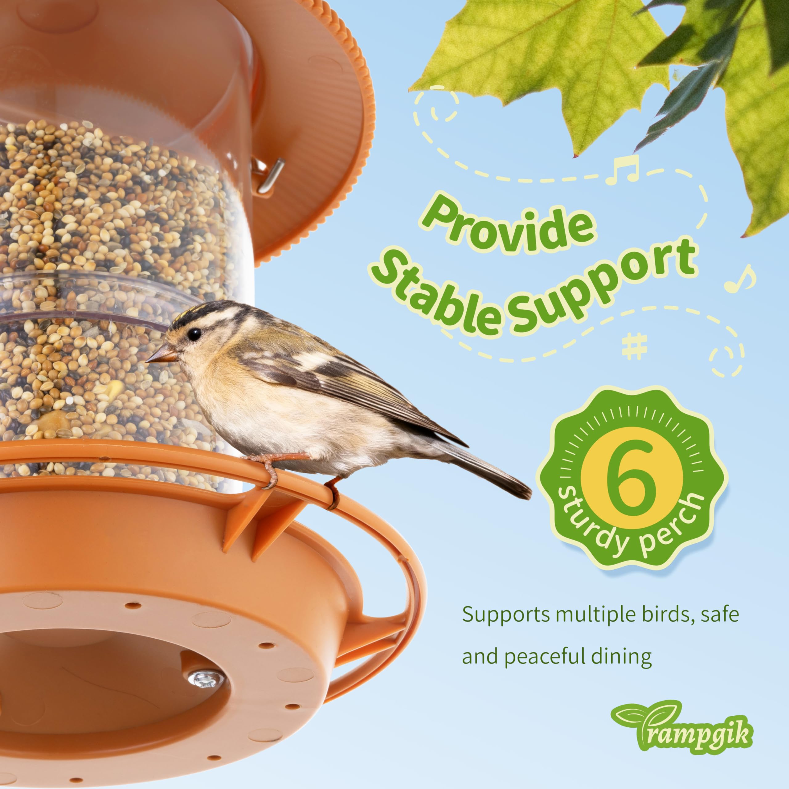 TrampgiK bird feeder side view showing attachment details