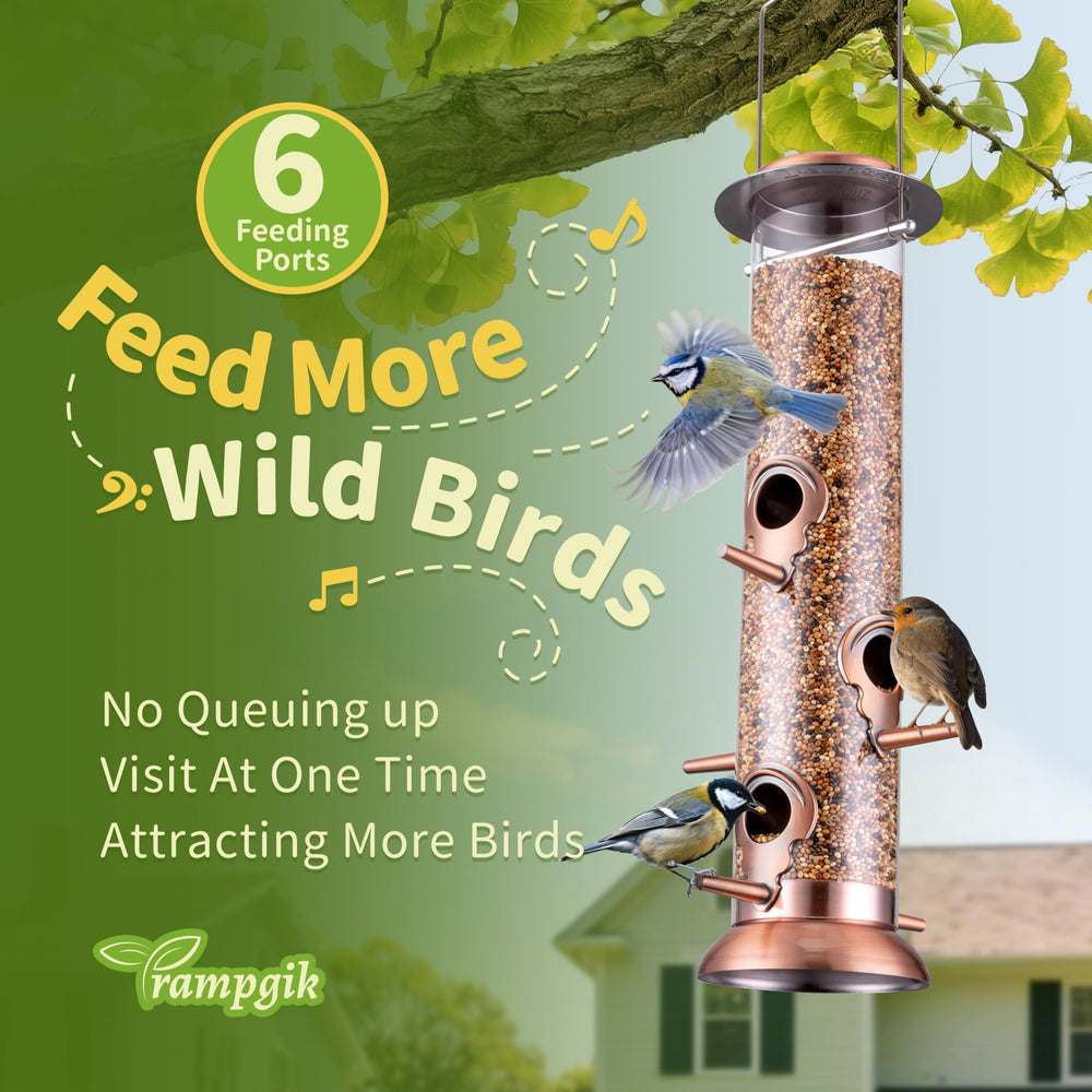 TrampgiK Bird Feeder with birds feeding on it