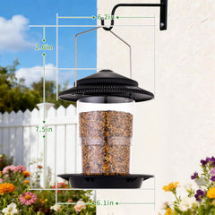TrampgiK Outdoor Bird Feeder side view showcasing metal hanger