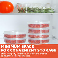 Transparent burger patty press with liners
