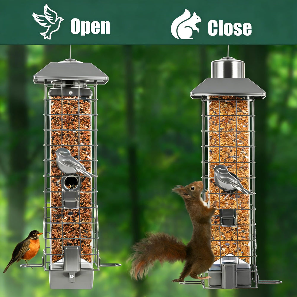 Transparent food pipeline of Henzavk bird feeder