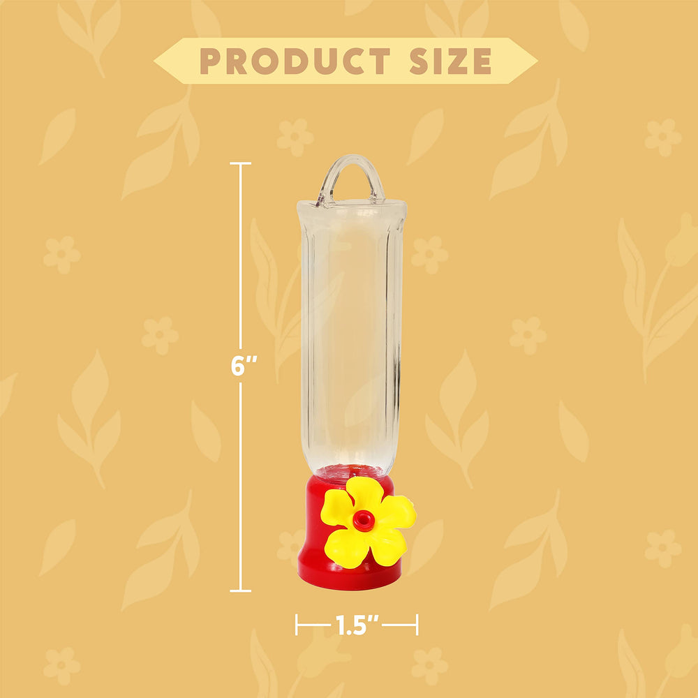 Transparent Joiedomi Mini Hummingbird Feeder showing nectar levels