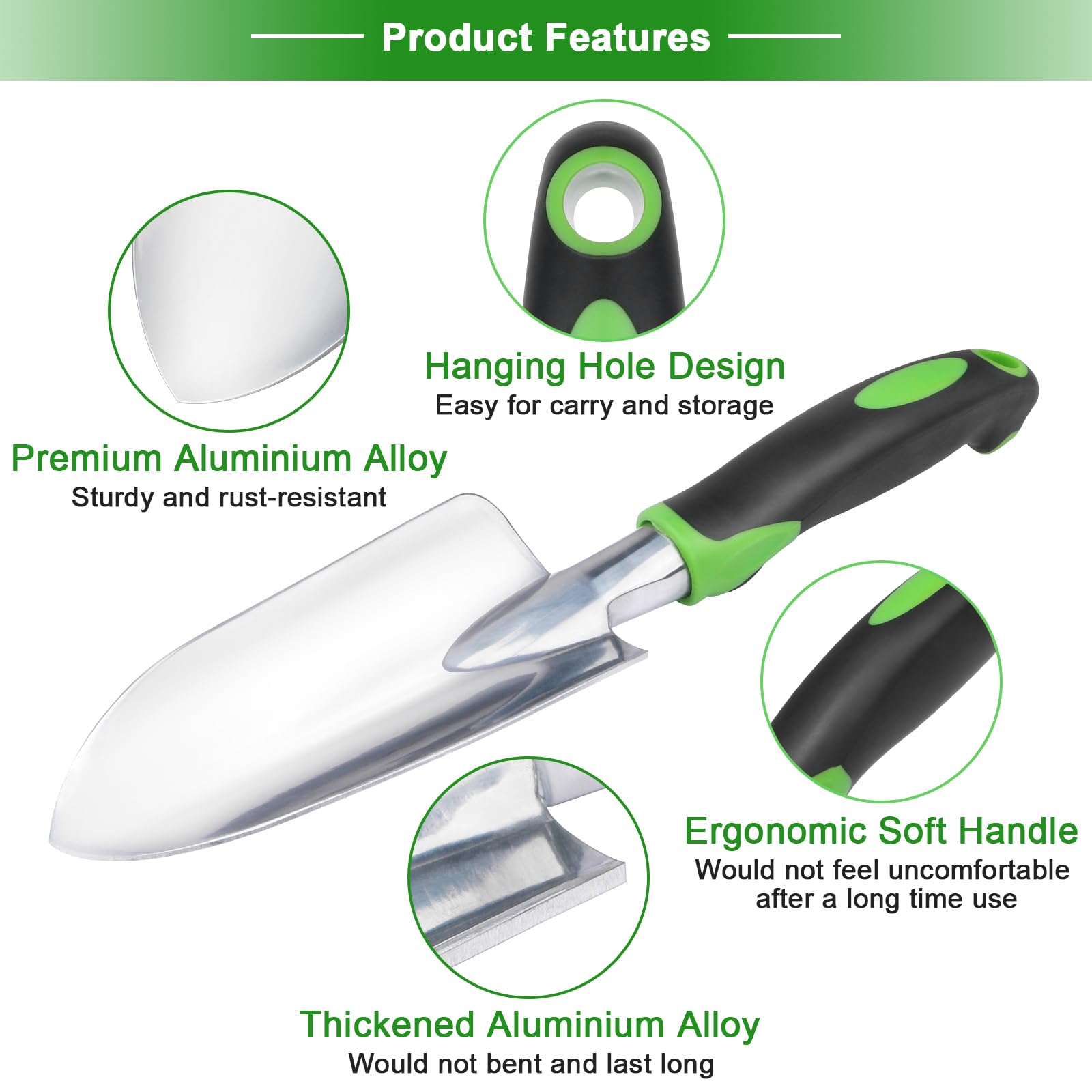 Transplanting trowel with depth measurement from MECHEER