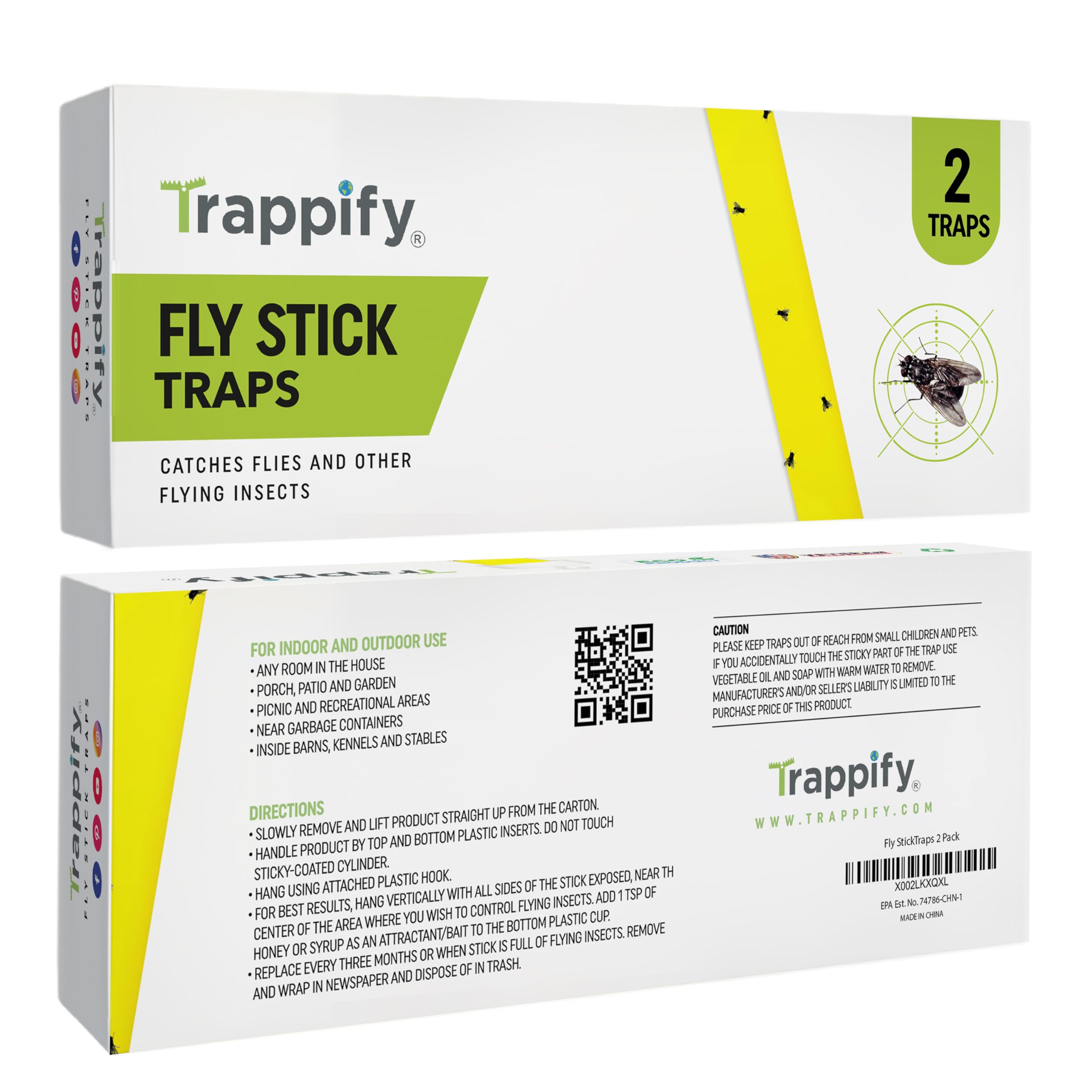 Trappify Hanging Fly Trap hanging from a tree branch