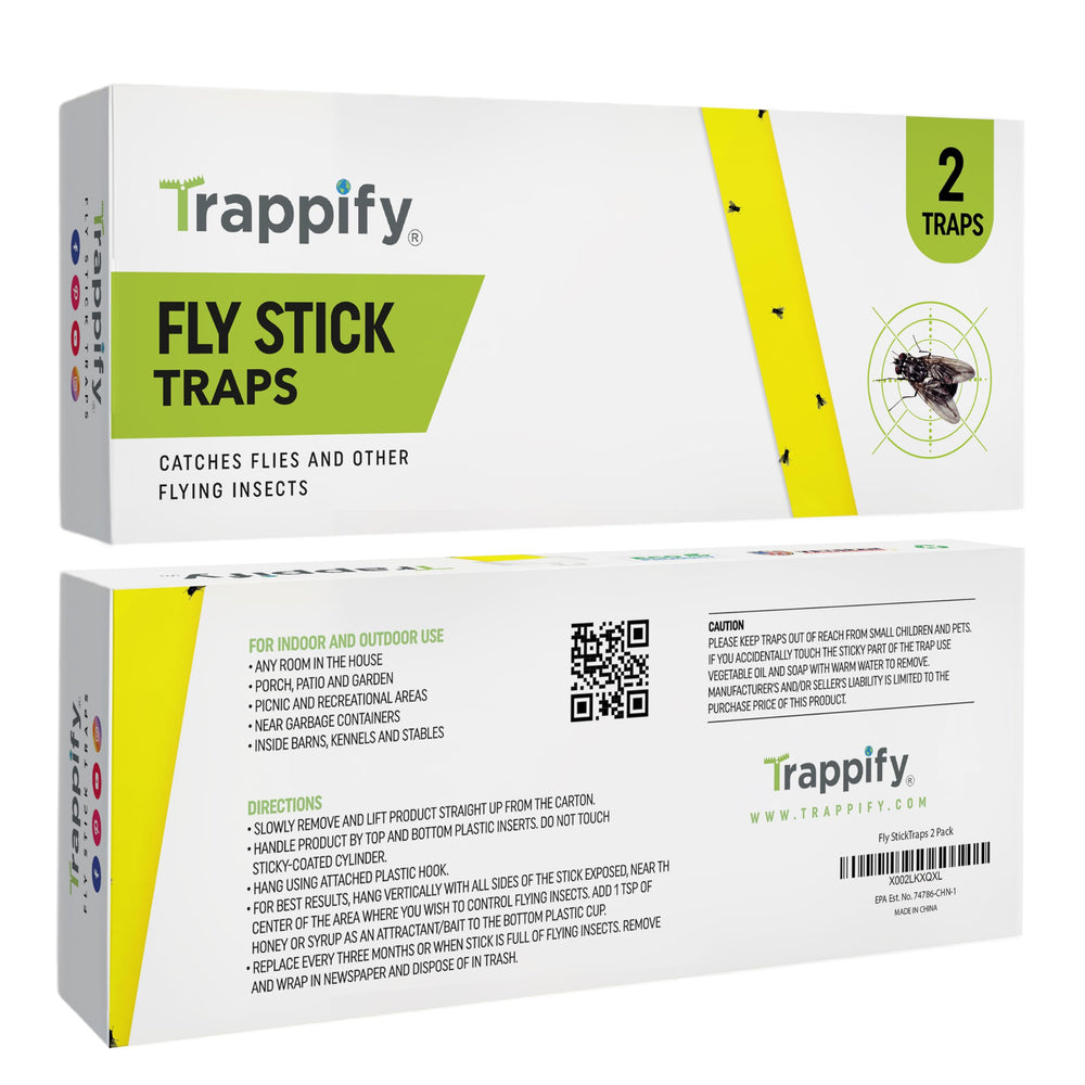 Trappify Hanging Fly Trap hanging from a tree branch