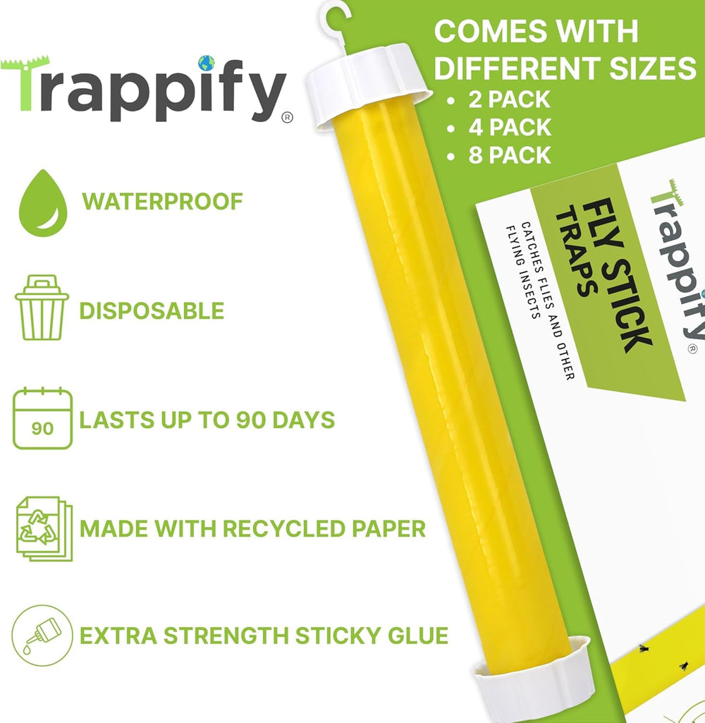 Trappify Hanging Fly Trap packaging, showing 8 pack