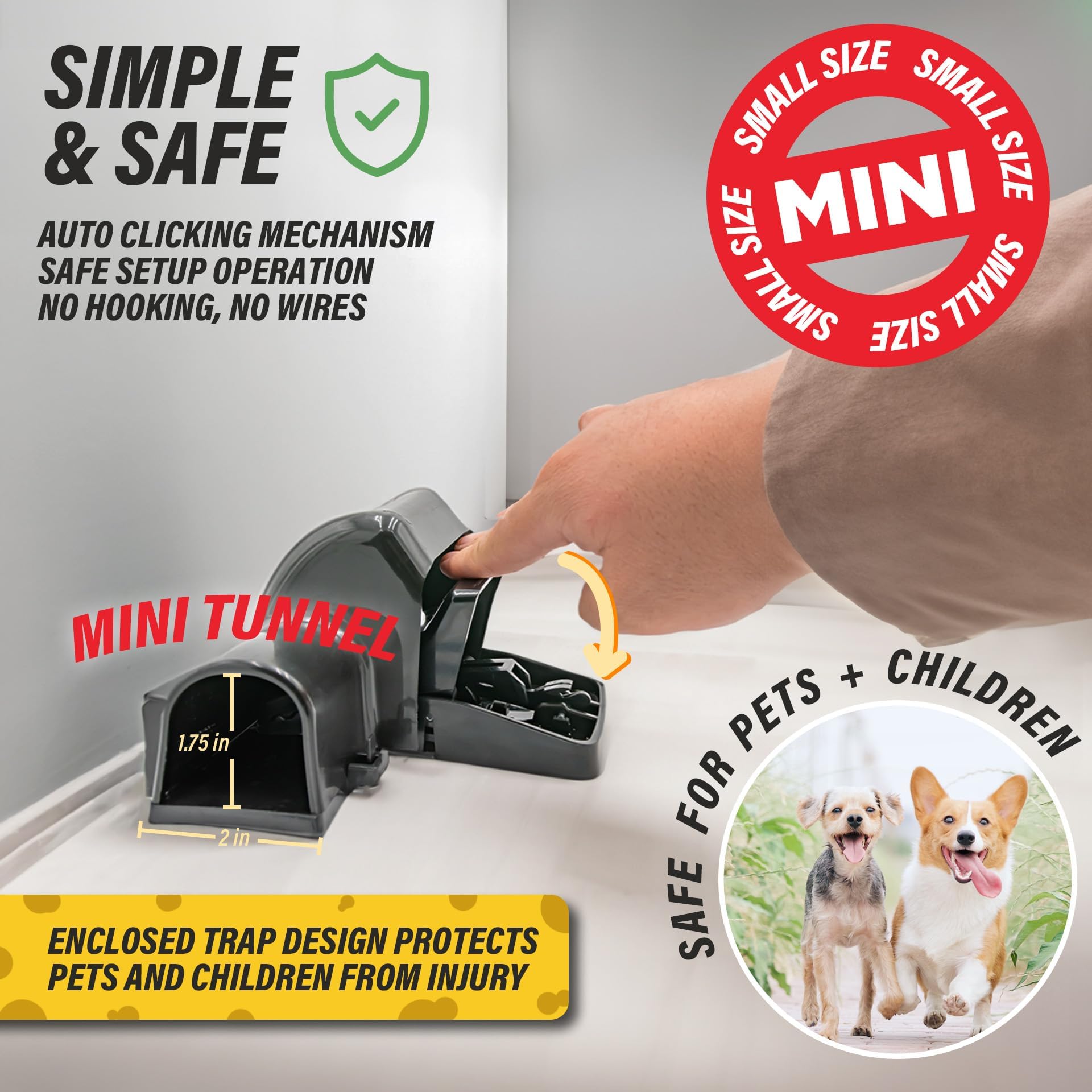 TRATPER Mouse Tunnel Trap in a discreet corner