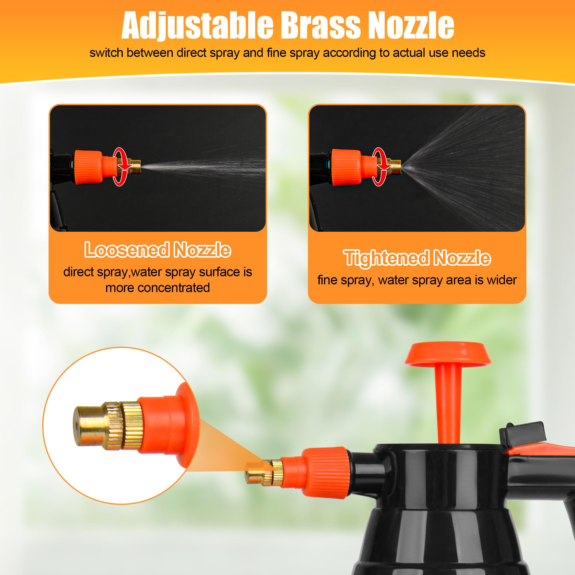 TREEHAC 3-Pack Hand Pump Sprayer, ergonomic handle view
