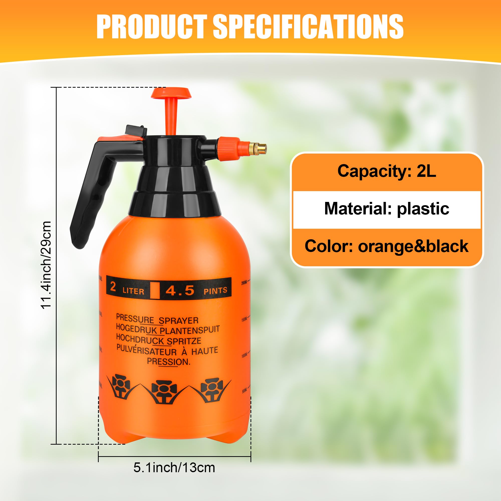 TREEHAC Hand Pump Sprayer, adjustable brass nozzle close-up