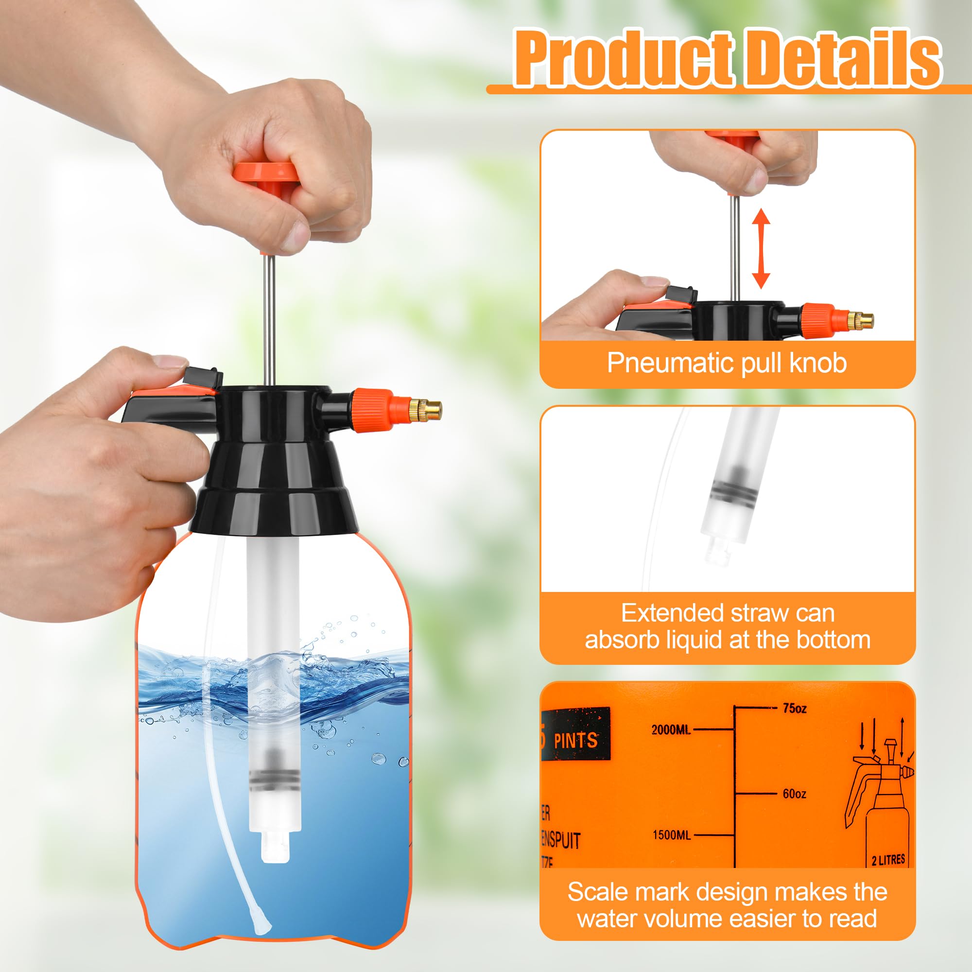 TREEHAC Hand Pump Sprayer, wide mouth design for easy refilling