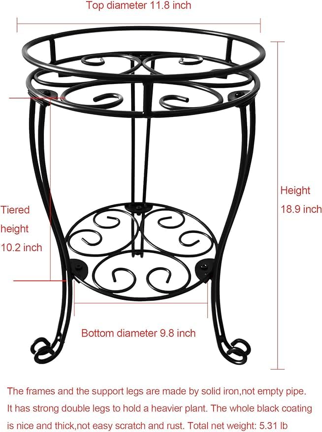 TREEZITEK Plant Stand side view with plant