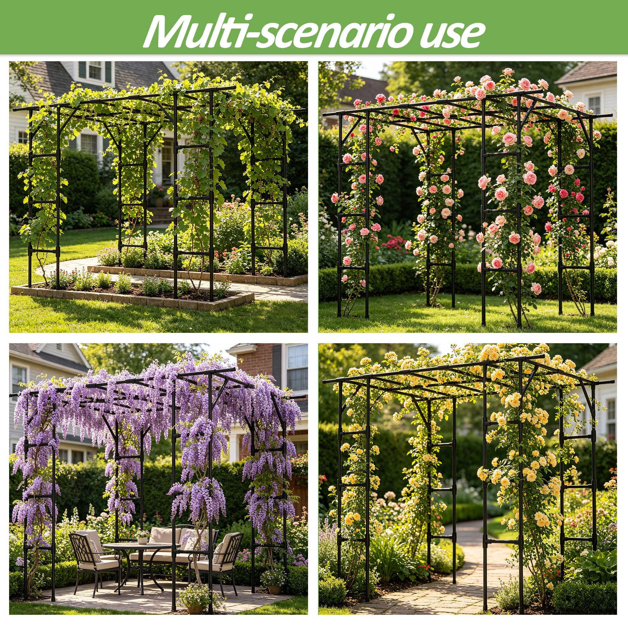 Trellume Grape Vine Trellis assembled with base feet