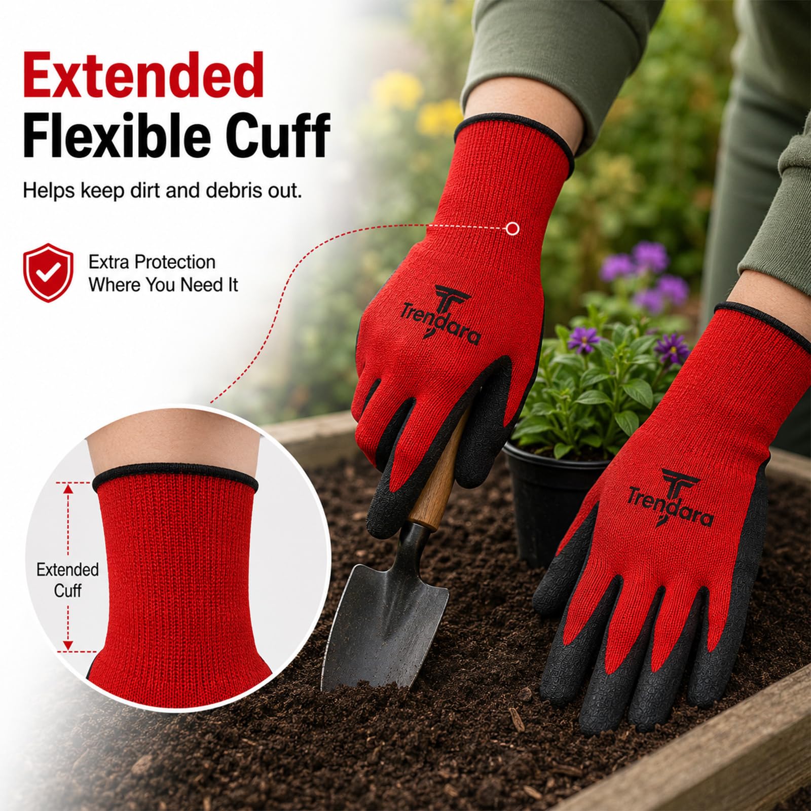 Trendara garden gloves grey large in a box