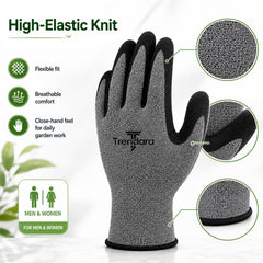 Trendara garden gloves showing latex palm coating