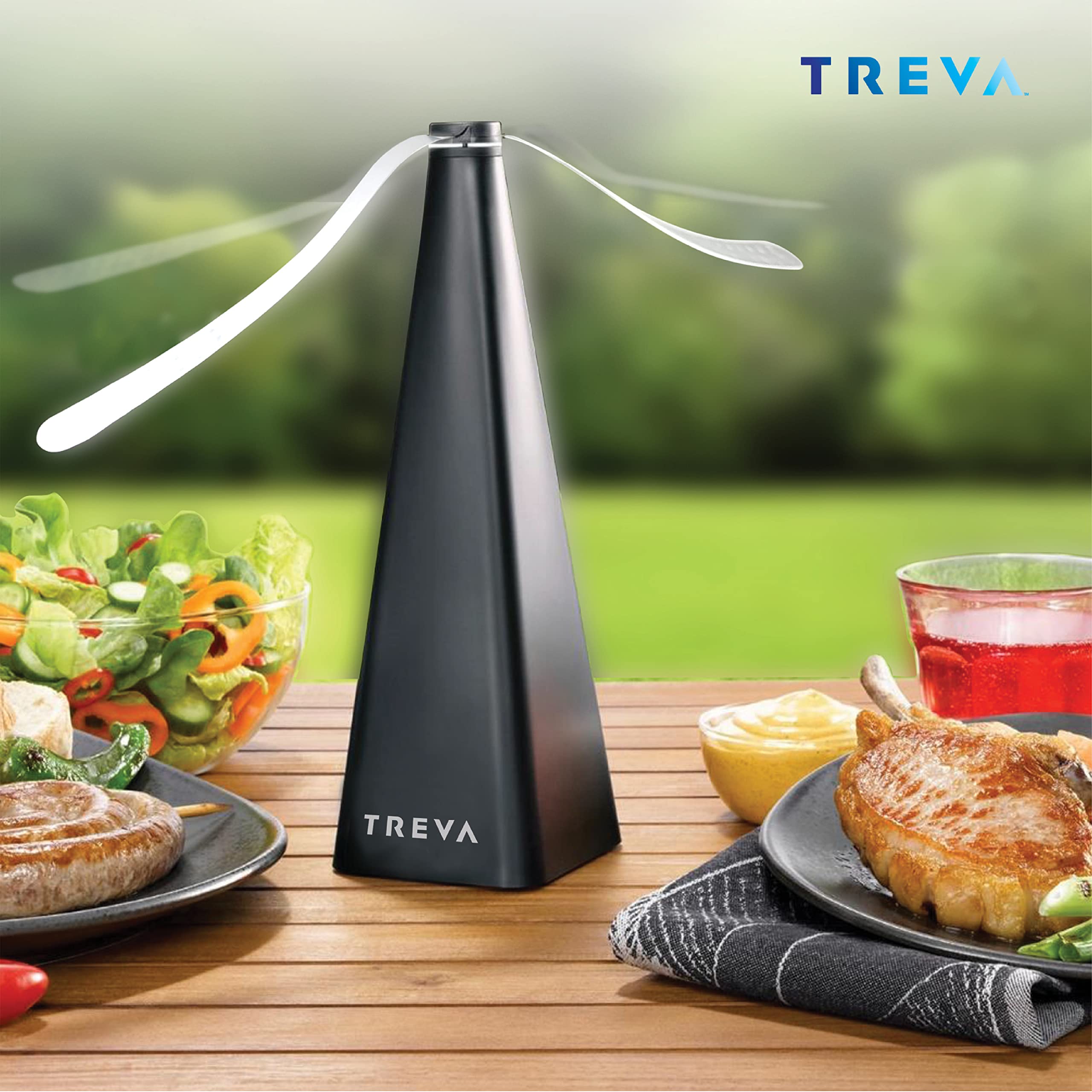 Treva Bug Fan displayed on a table outdoors