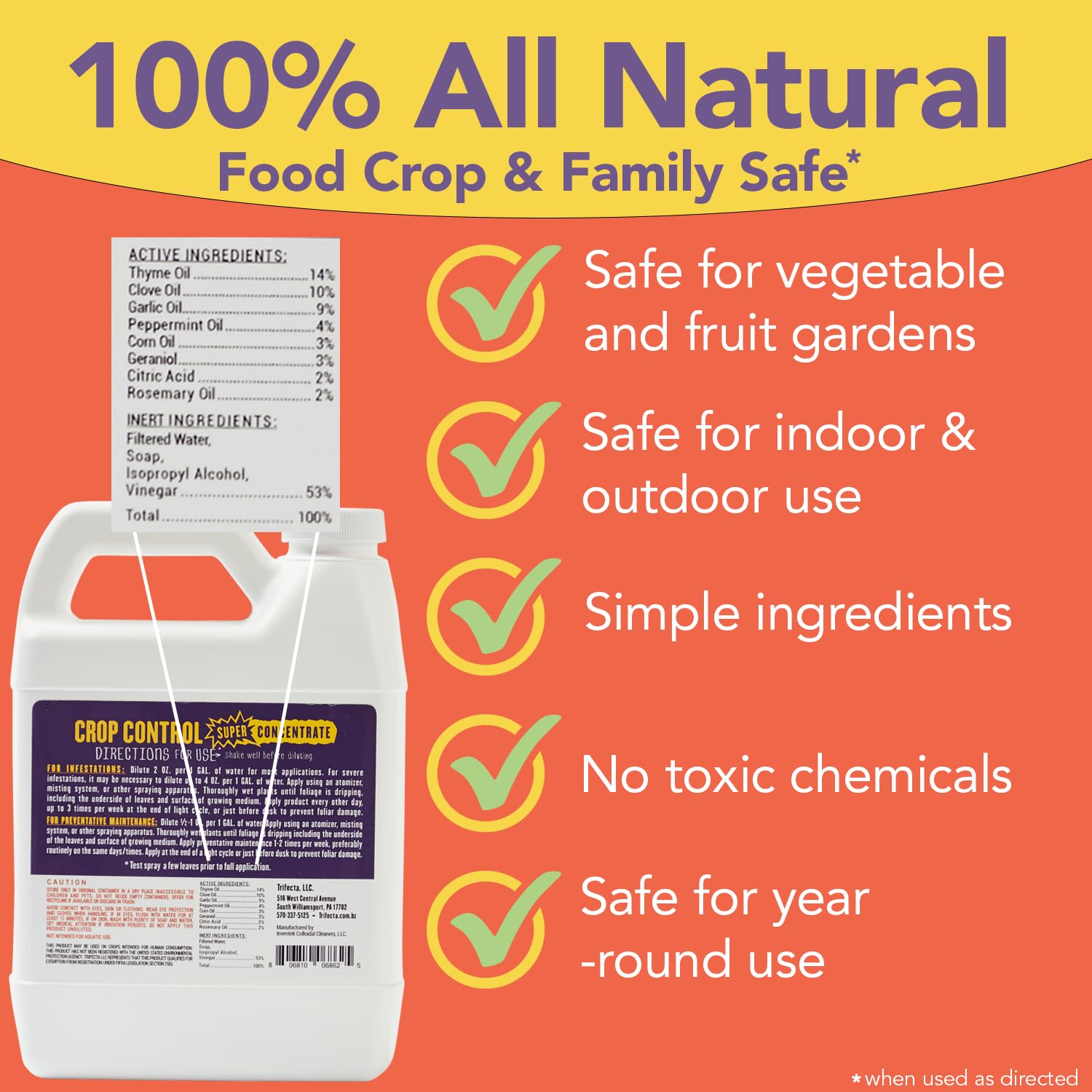 Trifecta Crop Control Super Concentrate in use on houseplants