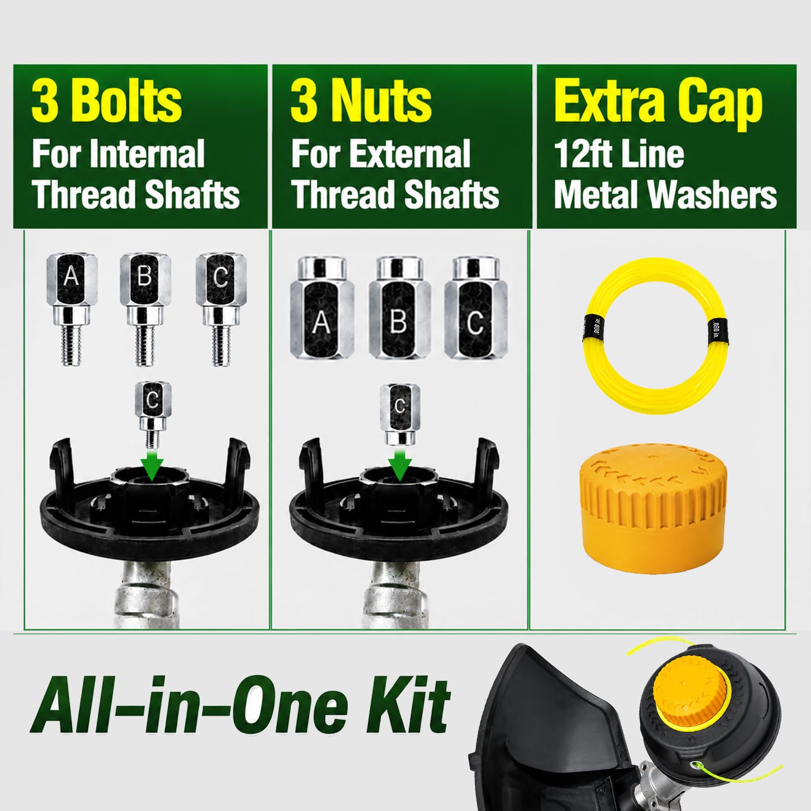 Trimmer head compatible with various brands