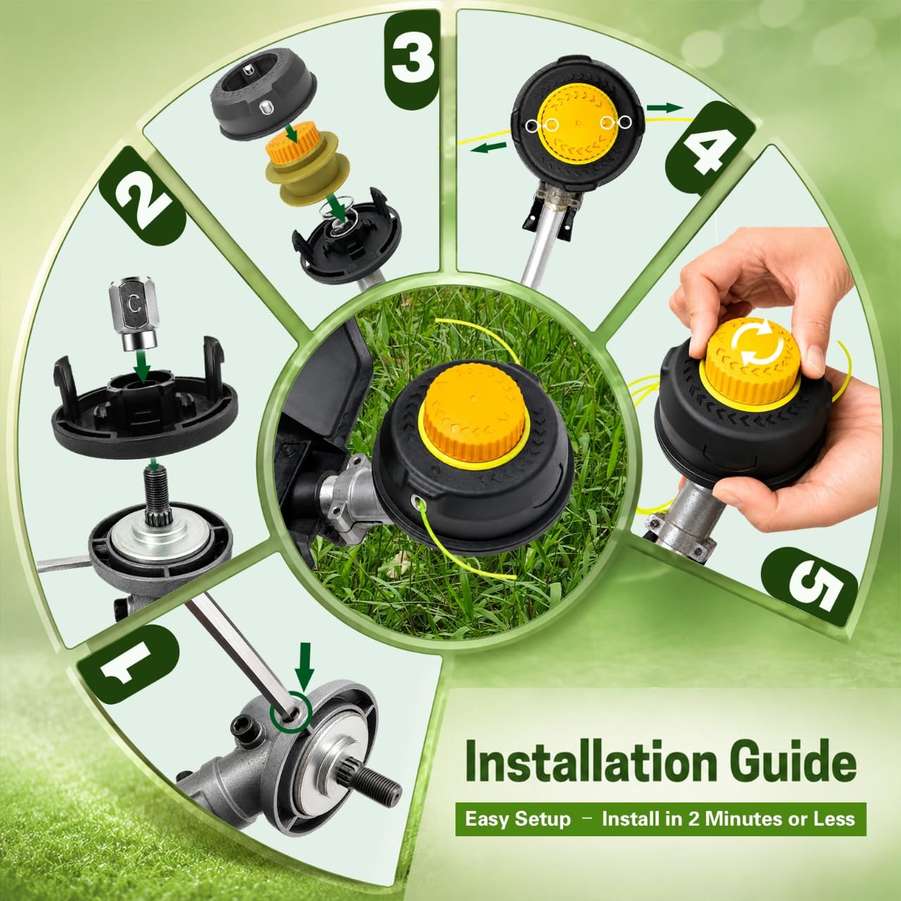 Trimmer head installation instruction guide