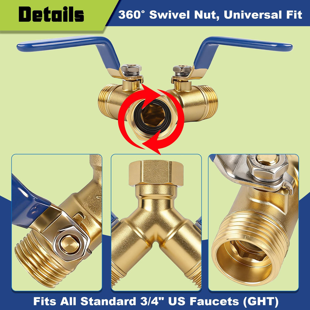 Triumpeek 2-Way Hose Splitter demonstrating high-flow design