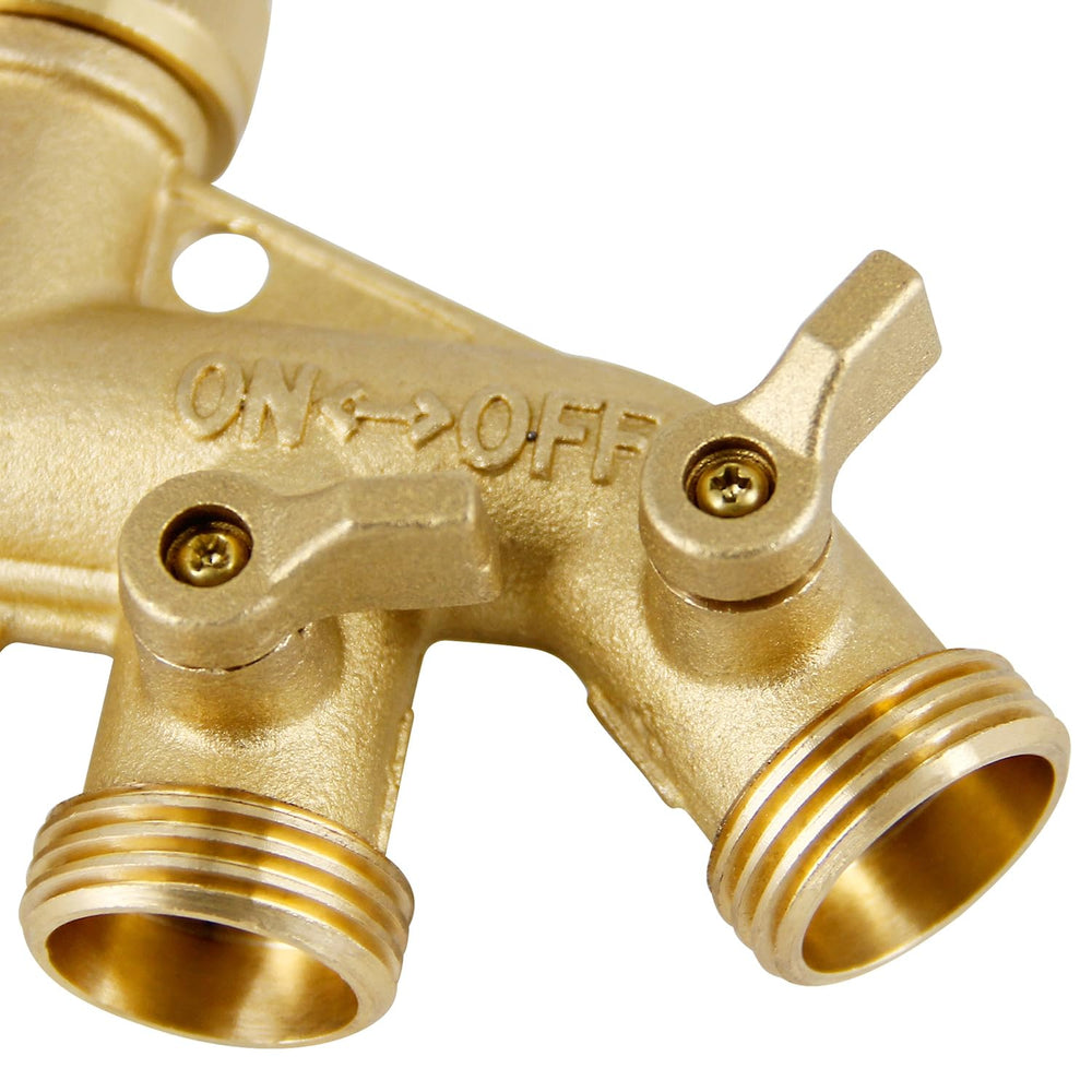 Triumpeek 4 Way Brass Hose Splitter side view